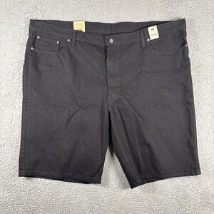 Levi's Jean Shorts Men's 52 Big & Tall Black Loose Fit Denim 469 NEW